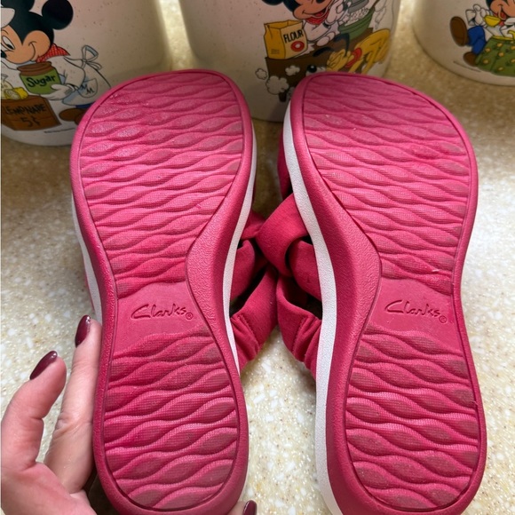 Cloud Steppers by Clarks Pink Bow Women's Sandals Comfortable Shoes Sz 9 Slip on - Picture 8 of 14
